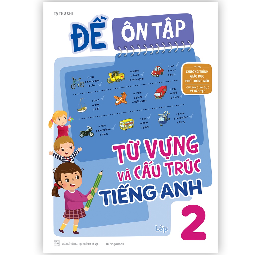 Sách Megabooks - Đề Ôn Tập Từ Vựng Và Cấu Trúc Tiếng Anh Lớp 2