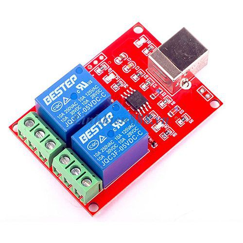 Module Điều Khiển Relay 2 Kênh Kết Nối Máy Tính Qua Cổng USB Kiểu B