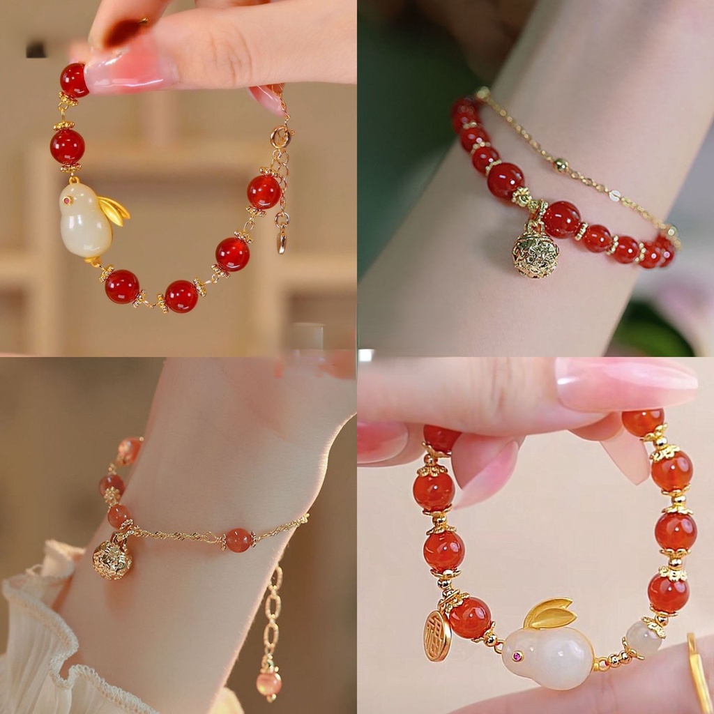 Vòng Đeo Tay Hình Thỏ Ngọc Bích Nhỏ Nhắn Thiết Kế Đám Đông Và Tian Yu Làm Quà Tặng Valentine Cho Bạn Gái