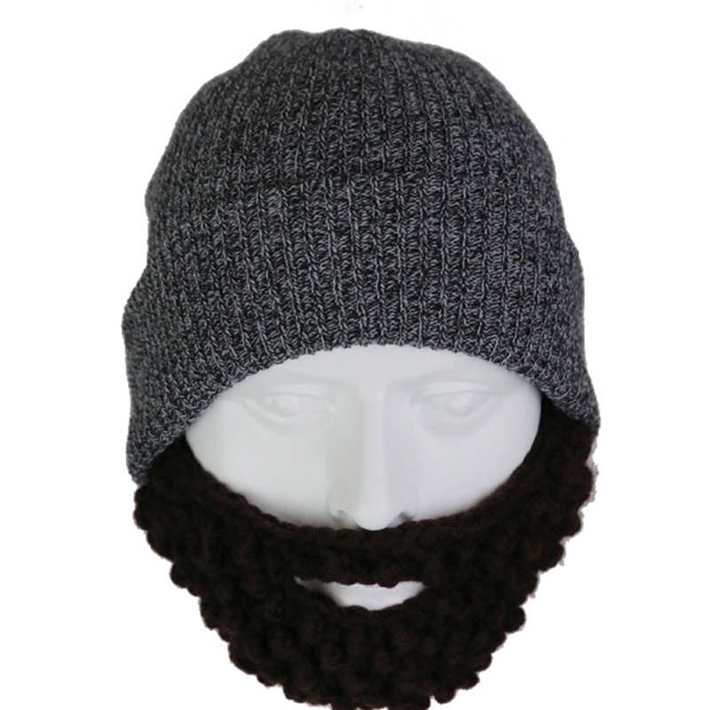 Mũ Dệt Kim Giữ Ấm Mùa Đông Hình Râu Trượt Tuyết Vui Nhộn