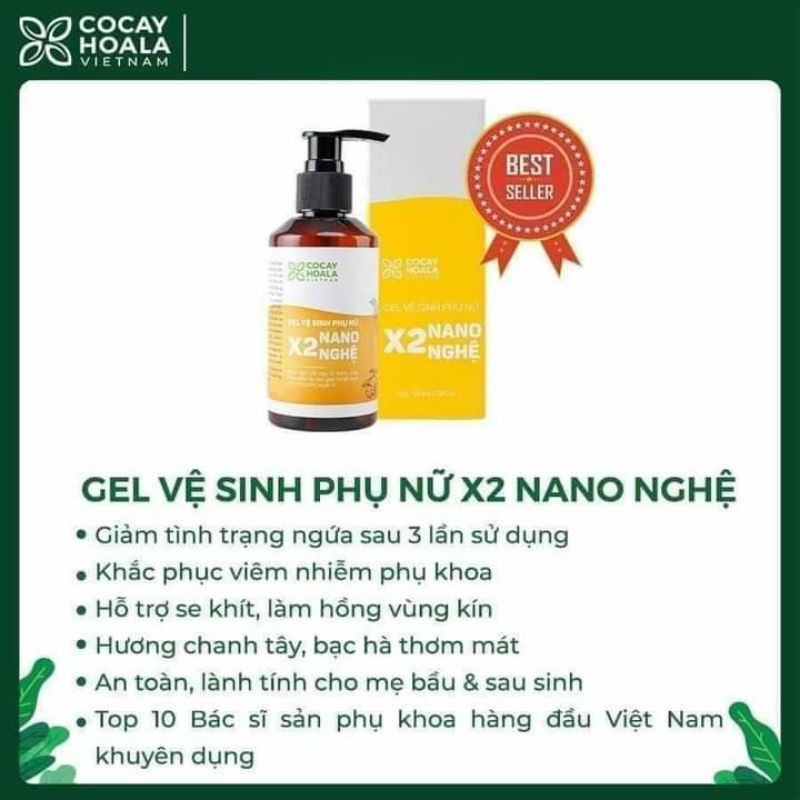 gel vệ sinh phụ nữ x2 nano nghệ