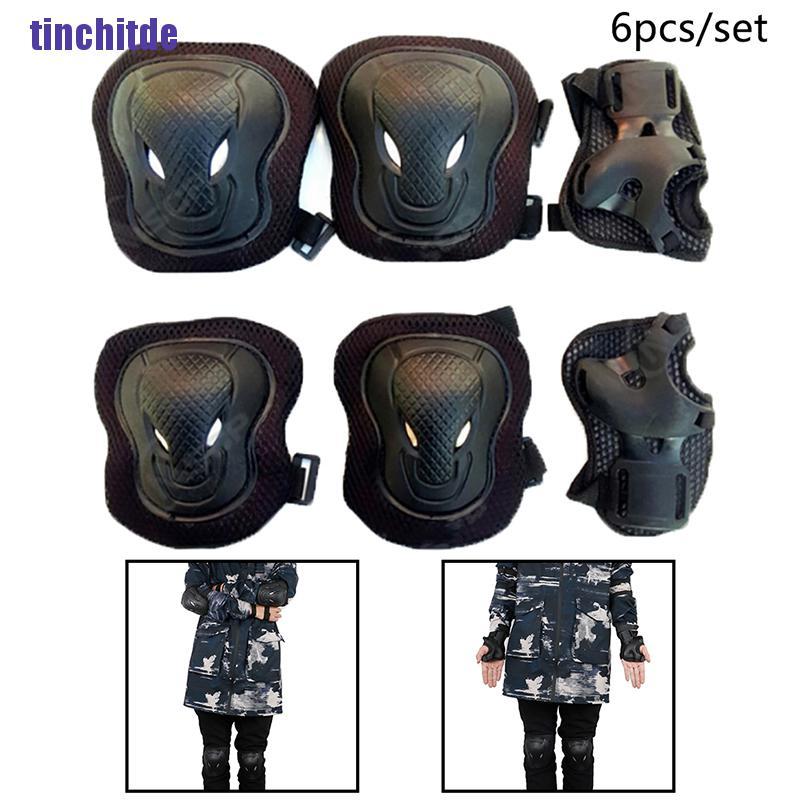 [Tinchitde] 6Pcs Kneepad Motorcycle Bicycle Knee Protector Ski Skateboard Knee Pads Guard [Tin]