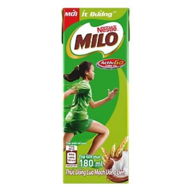 1 thùng sữa milo ít đường 180ml (48 hộp date 2020)