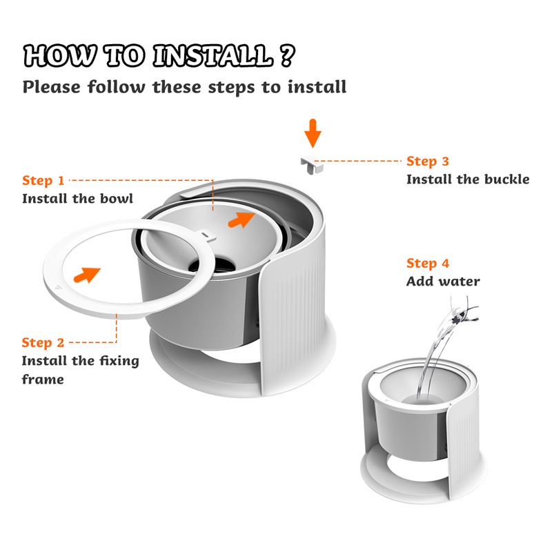 HamshMoc Tô đựng thức ăn nước uống bằng thép điều chỉnh chiều cao chống trượt cho thú cưng