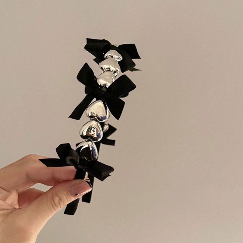 Flgo Băng Đô Cài Tóc Ruy Băng Bằng Kim Loại Hình Trái Tim Ngọt Ngào Cho Nữ