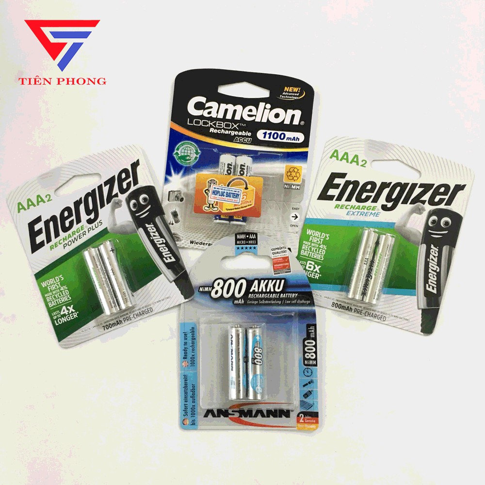 1 Vỉ Pin Sạc AAA  đũa Energizer, Ansmann, Camelion Chính Hãng