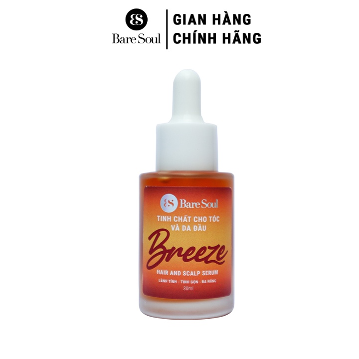 Serum Dưỡng Tóc Và Da Đầu Mềm Mượt, Giảm Rụng Tóc, Phục Hồi Tóc BareSoul BREEZE Hair &amp; Scalp Serum 30ml