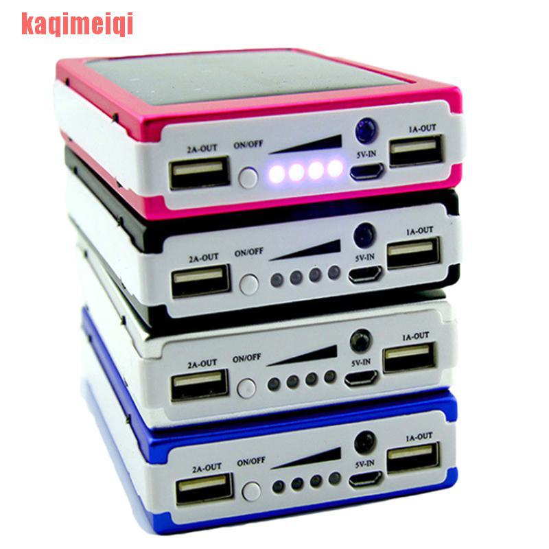 Vỏ hộp sạc dự phòng năng lượng mặt trời hai cổng usb 10000mah có đèn led cho pin sạc dự phòng No Dseqa