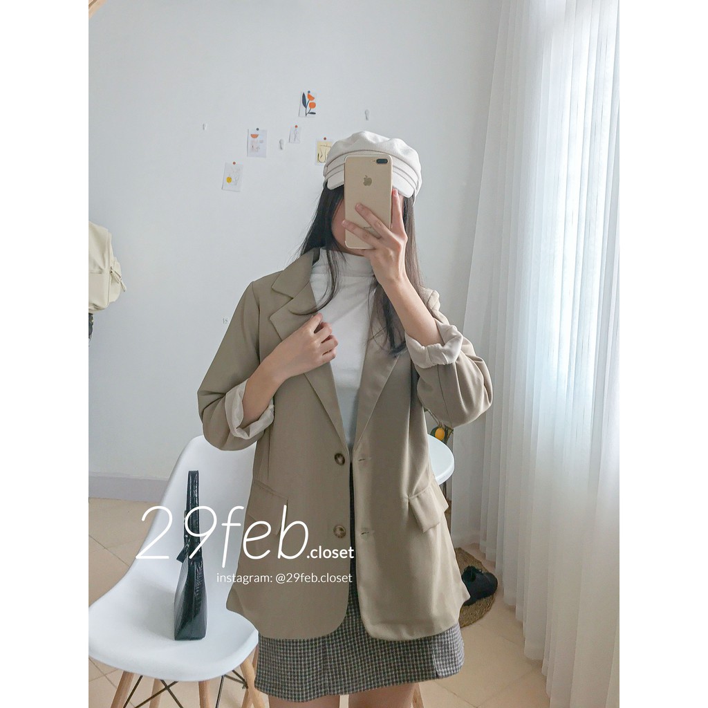 Áo blazer be vintage 2 lớp (Ảnh thật) | BigBuy360 - bigbuy360.vn