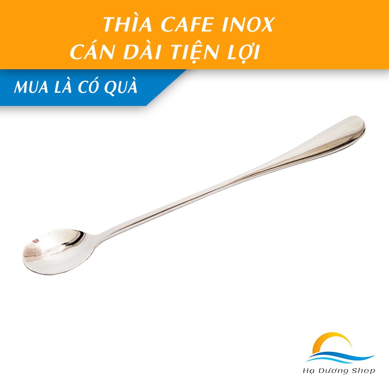 [FLASH SALE 3 NGÀY] Thìa cafe inox HADU cán dài sáng bóng chống ố vàng chống cong vênh cao cấp - Hạ Dương Shop