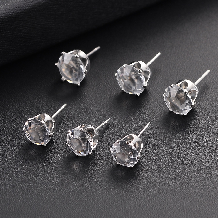 SET 12 ĐÔI BÔNG TAI NAM ĐÍNH ĐÁ TRẮNG SÁNG CHÓI LÓA 12BTZIRCON81