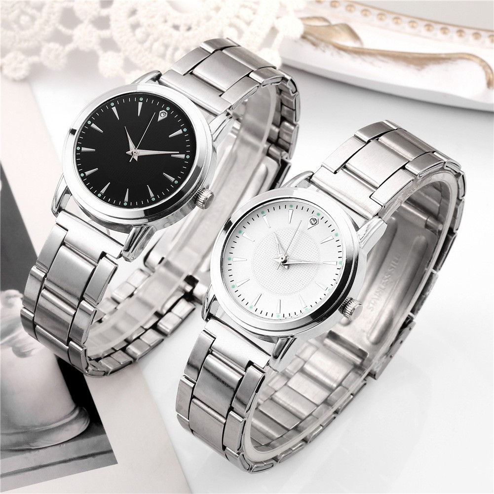 Đồng hồ cặp đôi nam nữ chính hãng D-ZINER DHD01 dây thép sang trọng giá rẻ - LINDO