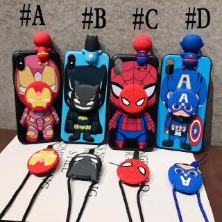 Ốp điện thoại TPU mềm có giá đỡ hình nhân vật Marvel cho iPhone 12 11 Pro Max 6 6s 7 8 Plus Xs Max