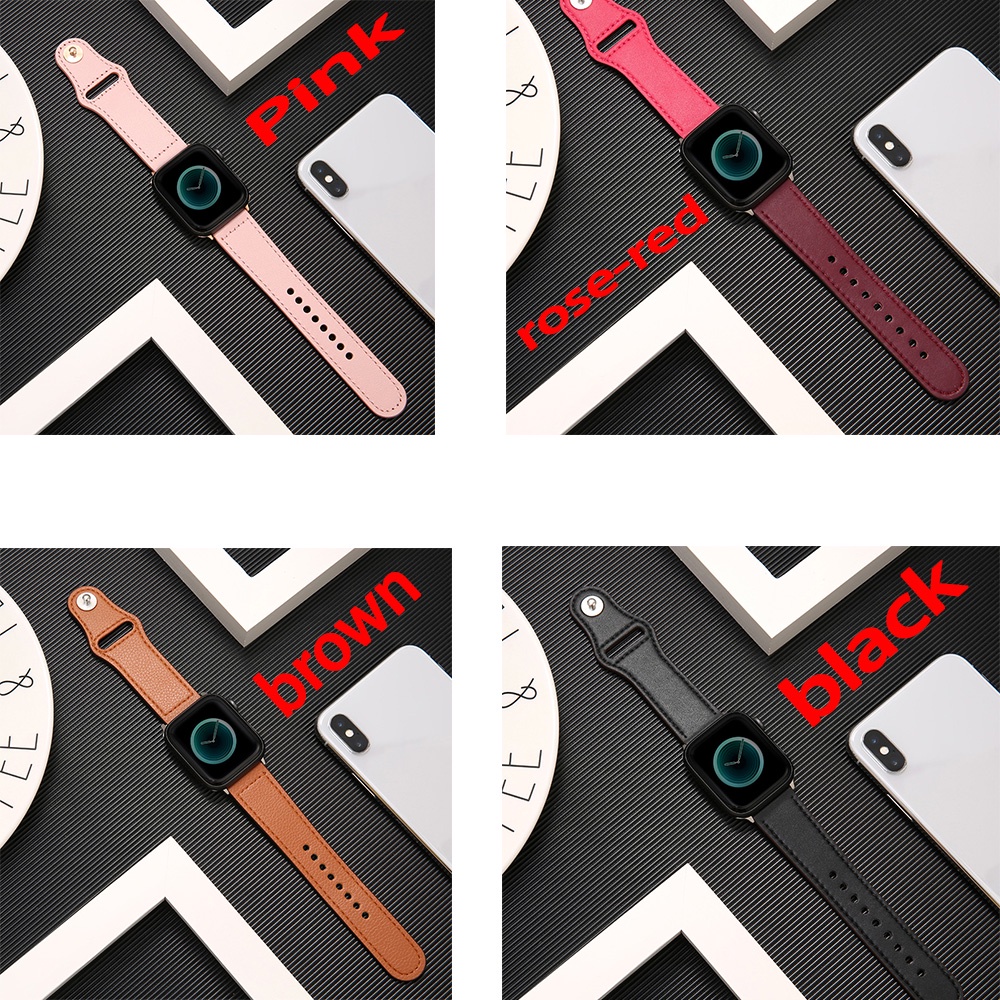 Dây da đồng hồ sang trọng cho applewatch 7 45mm 41mm 38mm 42mm 40mm 44mm series 7 6 SE 5 4 3 2 1