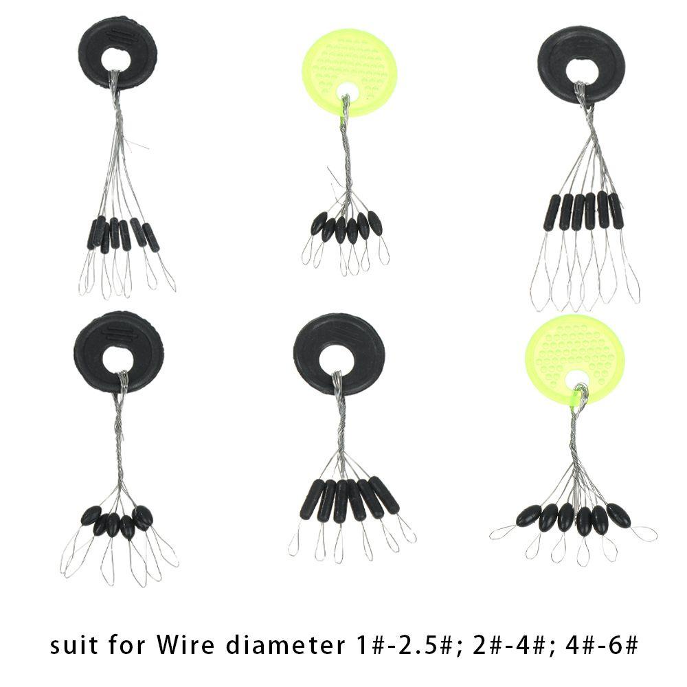 Set 60 Phụ Kiện Câu Cá Hình Trụ Nhỏ 1-6 (10 Kiểu)# Phao Câu Cá Bằng Cao Su Màu Đen Chất Lượng Cao