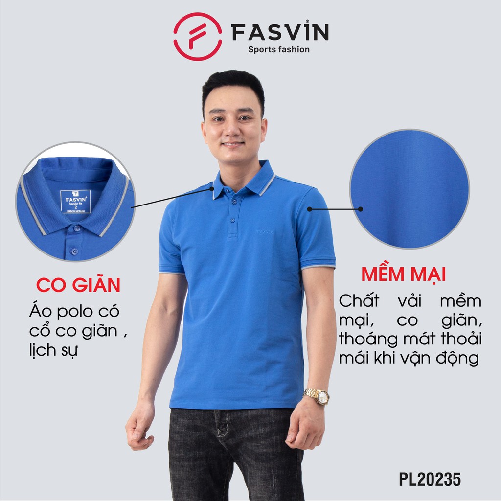 Áo thun polo nam Fasvin PL20235.SG thể thao nam chất mẻ co giãn tốt