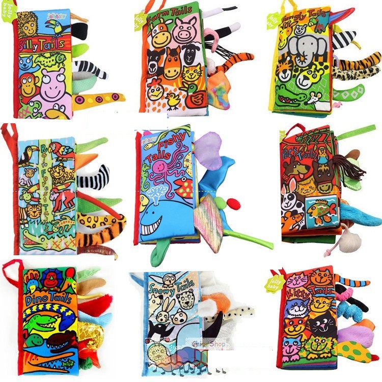 Sách vải hãng Jolly Baby - Đoán đuôi con vật