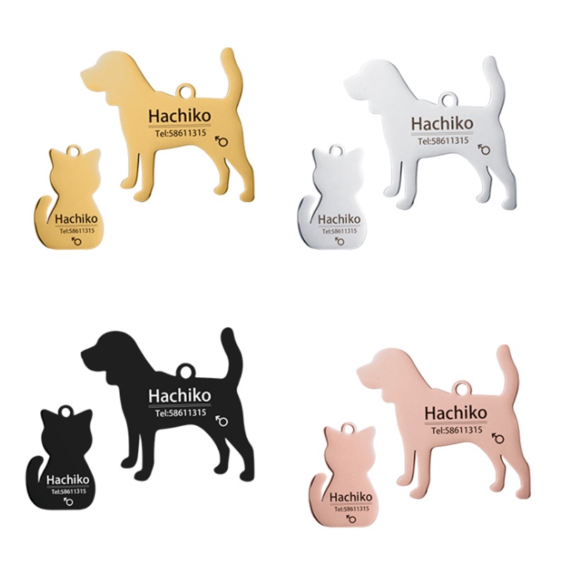 Thẻ tên cho cún cưng/mèo cưng gắn vòng cổ nhiều kiểu dễ thương B1-1