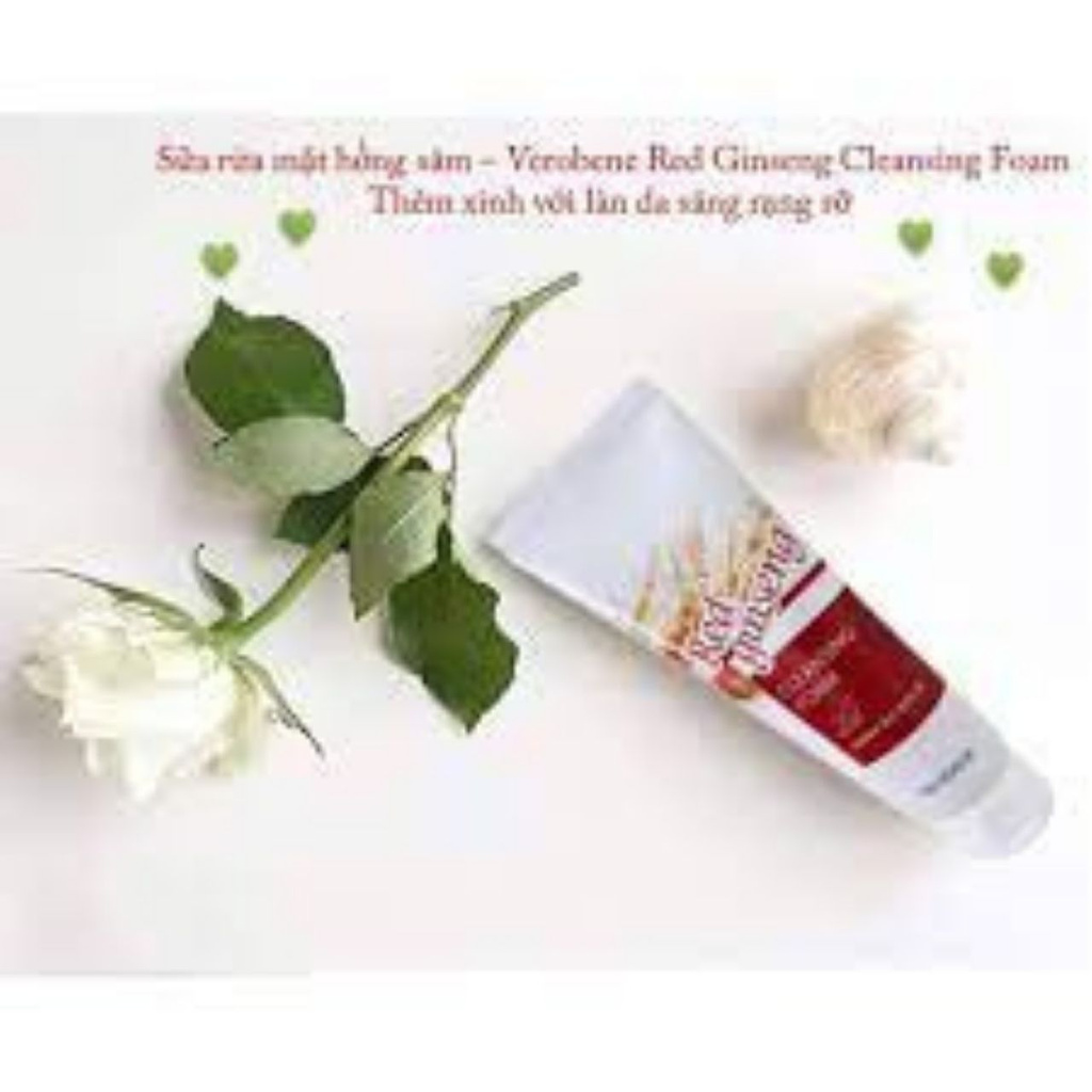 Sữa Rửa Mặt Hồng Sâm Verobene Red Ginseng Cleansing Foam 150ml – [Chính Hãng Hàn Quốc] - Dùng Được Cho Cả Nam Và Nữ