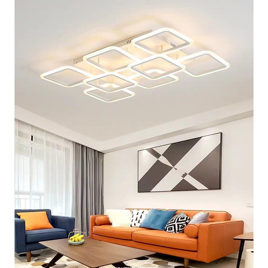Đèn Mâm Ốp Trần Phòng Khách Ô Vuông MK5068, Đèn Led Ốp Trần Trang Trí Hiện Đại