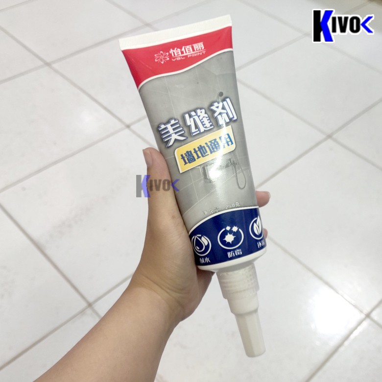 Chai Keo Trám Chỉ Gạch Màu Trắng 250ML Dùng Để Chà Ron, Dán Đa Năng , Trám Mạch Gạch - Kivo