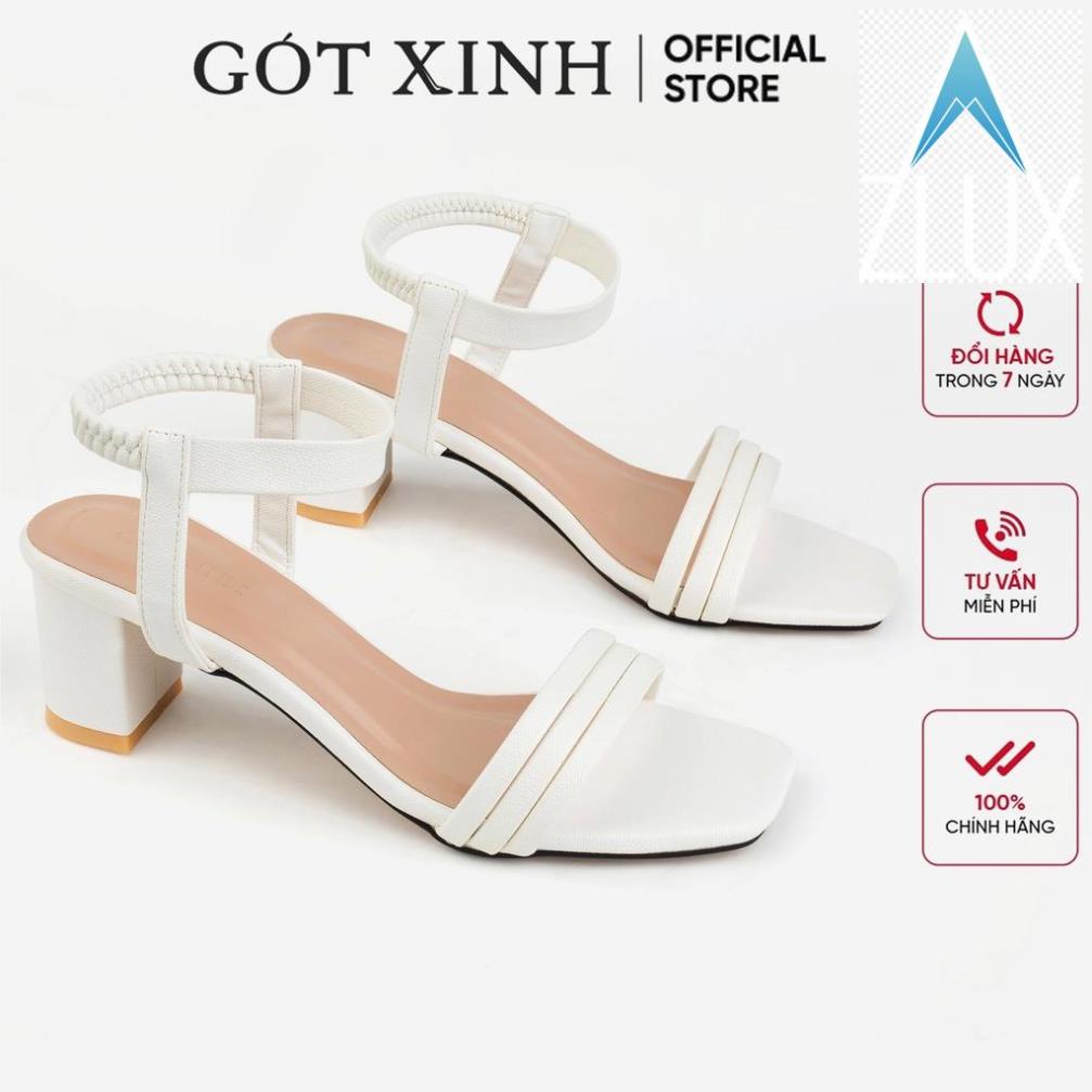 💇 Giày sandal cao gót nữ GÓT XINH GD16 da mềm hai quai đế trụ vuông gót cao 5cm 💇
