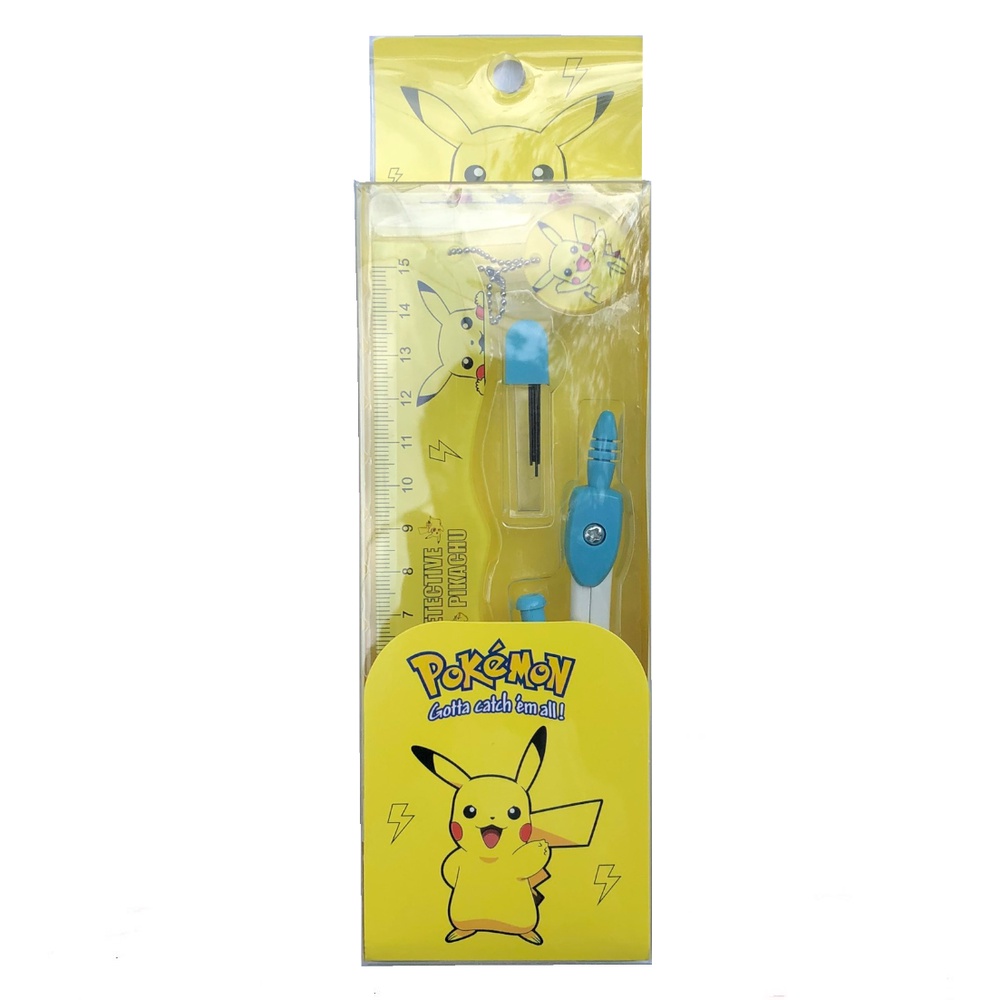 [Mã LIFEBOOK2 giảm 10% đơn 0Đ] Compa bộ chì bấm Hình pikachu cute dễ thương