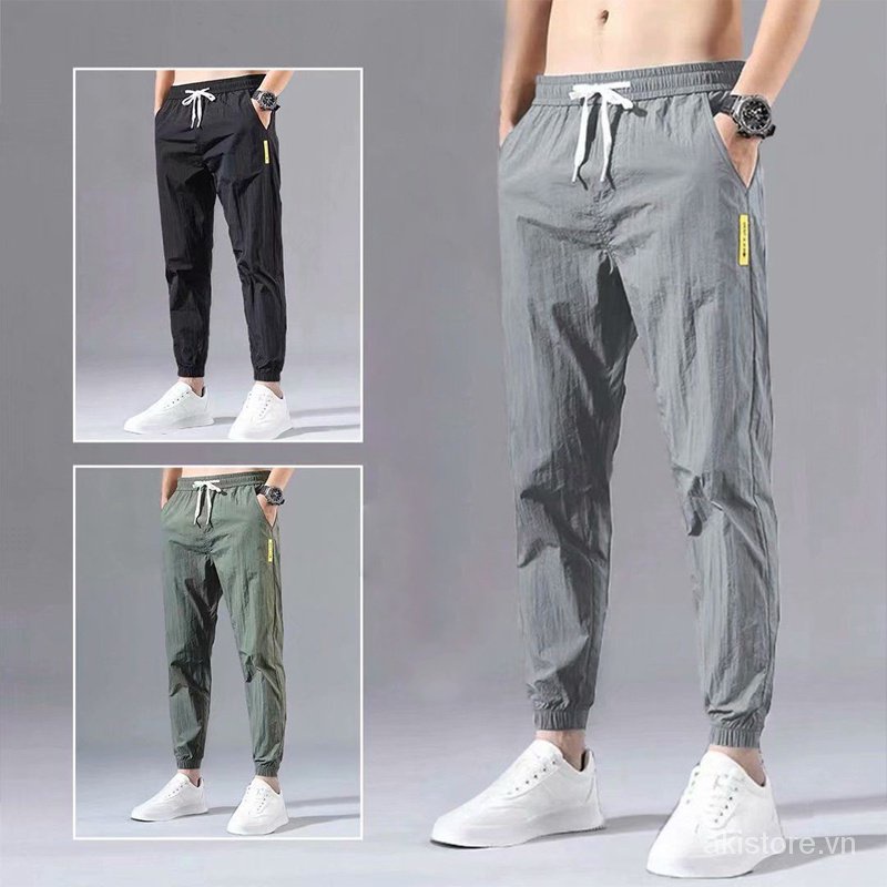 M-5xl quần dài jogger phong cách thể thao ống bó dáng rộng vải mau khô cá tính sành điệu cho nam big size