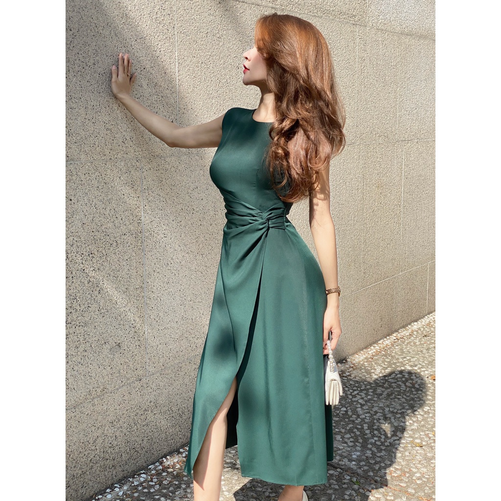 Đầm body dự tiệc nhún eo thiết kế độn vai thanh lịch sang trọng Joven | BigBuy360 - bigbuy360.vn