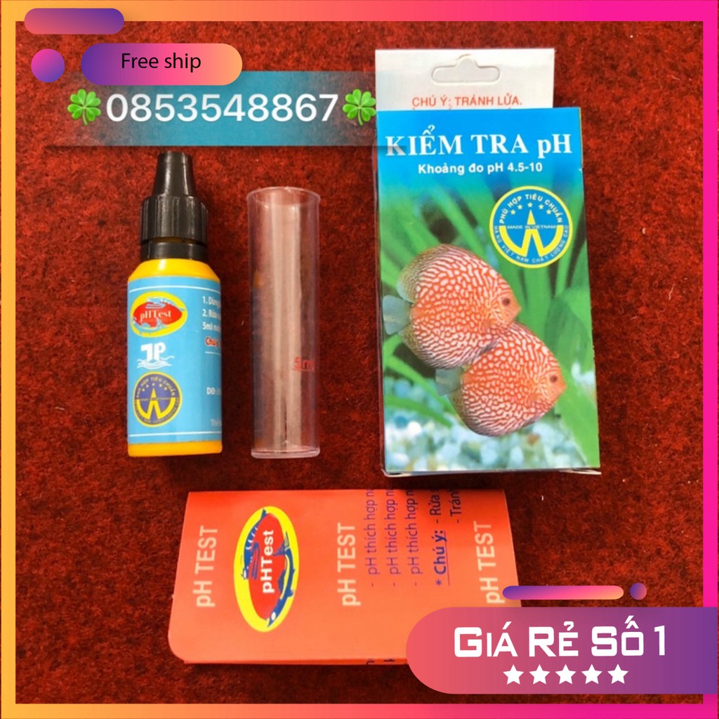 Dung Dịch Đo Kiểm Tra Độ Ph Nước 30Ml - Bộ Test Ph Nước Bể Cá Có Ống Nghiệm