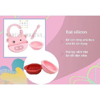 Bộ đồ dùng ăn dặm silicon Baby Marcus & Marcus