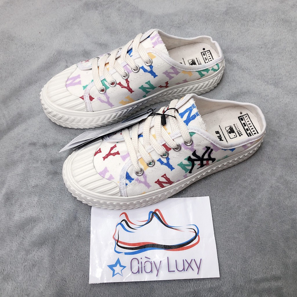 Giày Thể Thao Sneaker Sục Đạp Gót n.y Trắng Họa Tiết Cao Cấp - Giày Luxy | BigBuy360 - bigbuy360.vn