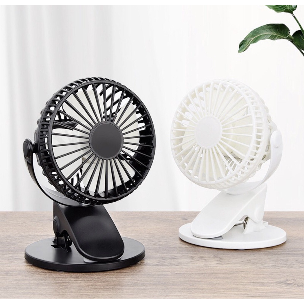 Quạt kẹp tích điện , quạt tích điện mini kẹp bàn siêu tiện lợi với 3 chế độ mát