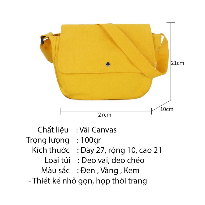 Túi tote giá rẻ vải canvas đeo chéo đi hoc unisex phong cách ulzzang XUONGMAITNT D32