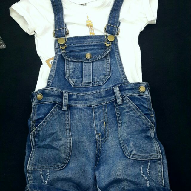 Combo 1 cặp yếm jean bé trai+gái