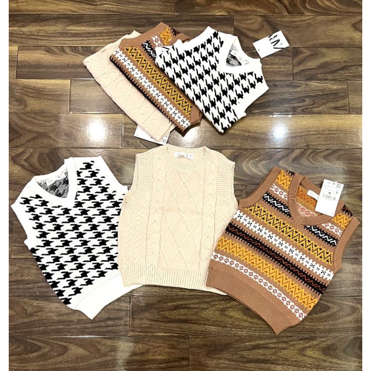 Áo gile len za.za bé trai bé gái 12m-5y