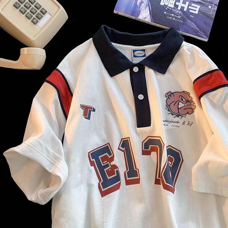 Áo POLO Cổ Bẻ In F248 Cặp Đôi Fom Rộng Thoải Mái , Cotton Hàn Cao Cấp Thoải Mái Hoạt Động Mã TEEN234