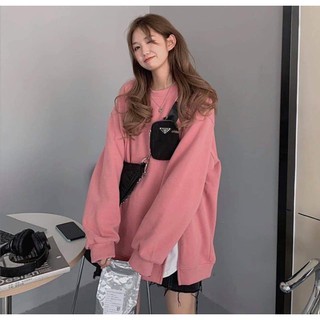 Áo Thun Dài Tay Bo Xẻ Tà Nữ Nỉ da cá sweater phông trơn Mẫu Hot