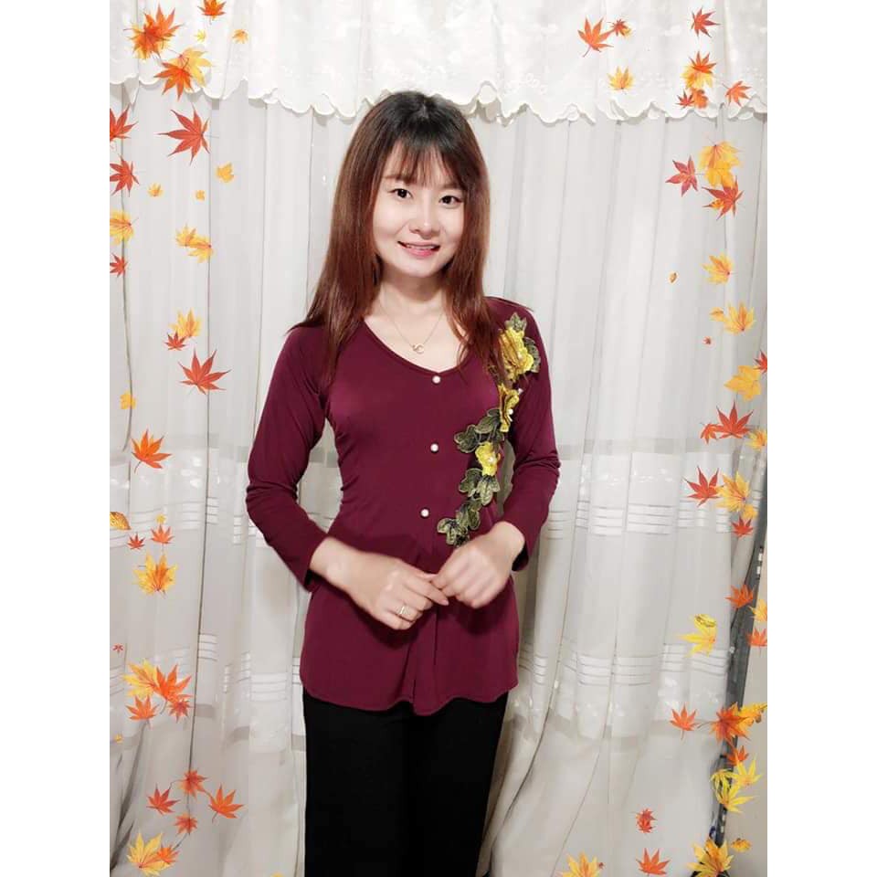 Bộ bà ba hoa vai tay dài quần ống ôm
