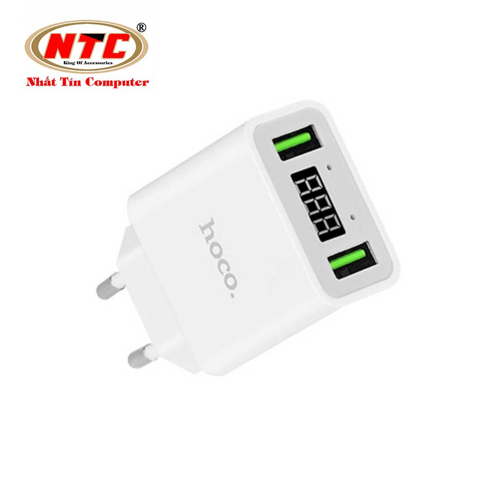 Cốc sạc Hoco C25A Cool có màn hình hiển thị (2 cổng sạc, dòng điện max 2.2A) - Hãng phân phối chính thức