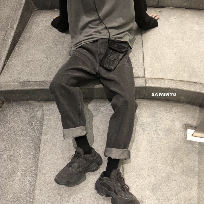 QUẦN BAGGY JEANS ỐNG RỘNG FORM UNISEX (kèm hình chụp thật)
