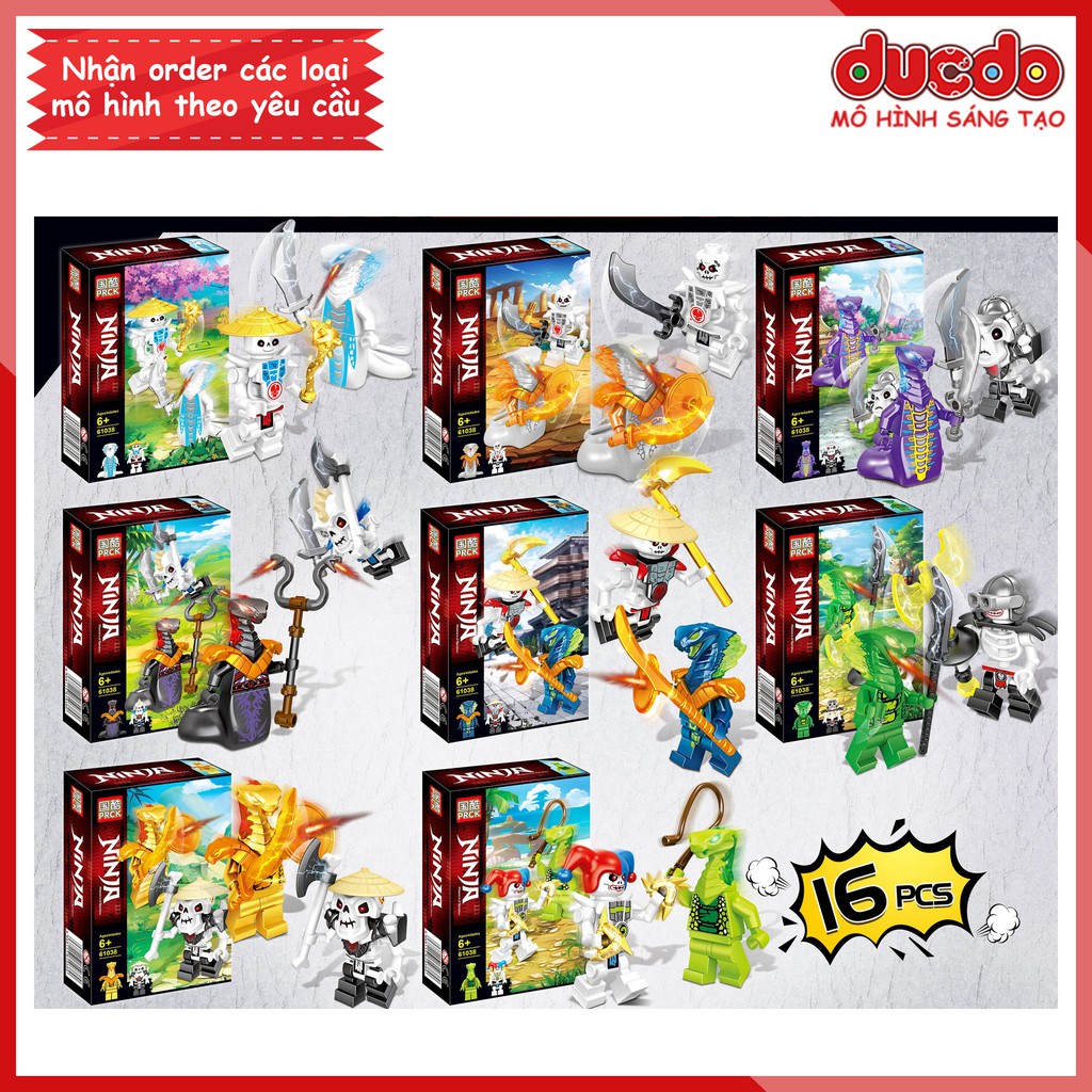 PRCK 61038 Combo 16 nhân vật Ninjago đại chiến full trang bị - Đồ chơi Lắp ghép Xếp hình Minifigures Ninja Mô hình LeLe