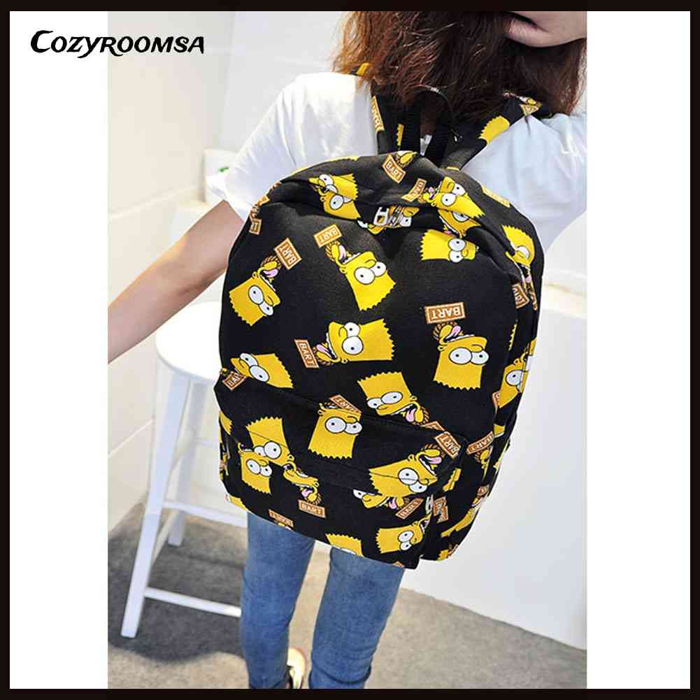 Ba Lô Vải Bố Hoạ Tiết Hoạt Hình Cho Nam Và Nữ