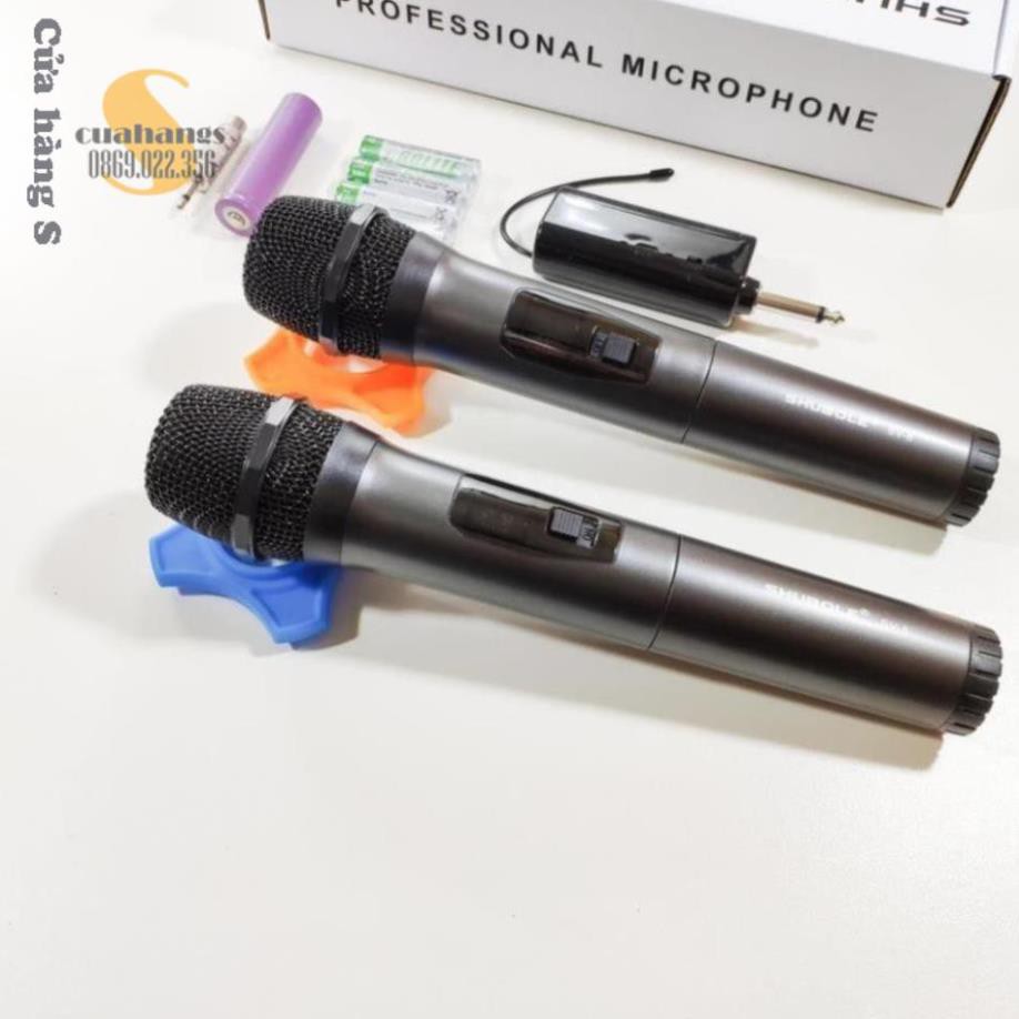 Mic Karaoke không dây combo 2 Micro hát Karaoke hát nhẹ hay thiết bị âm thanh chuyên dụng phòng hát