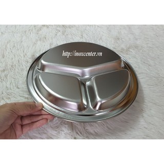 Khay cơm inox 3 ngăn cao cấp
