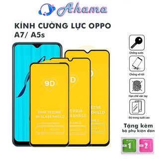 Kính Cường Lực Oppo  A7 A5S A3S Full Màn Hình Và Trong Suốt  Độ Cứng 9H+ Siêu Xịn Tặng Kèm Khăn Lau