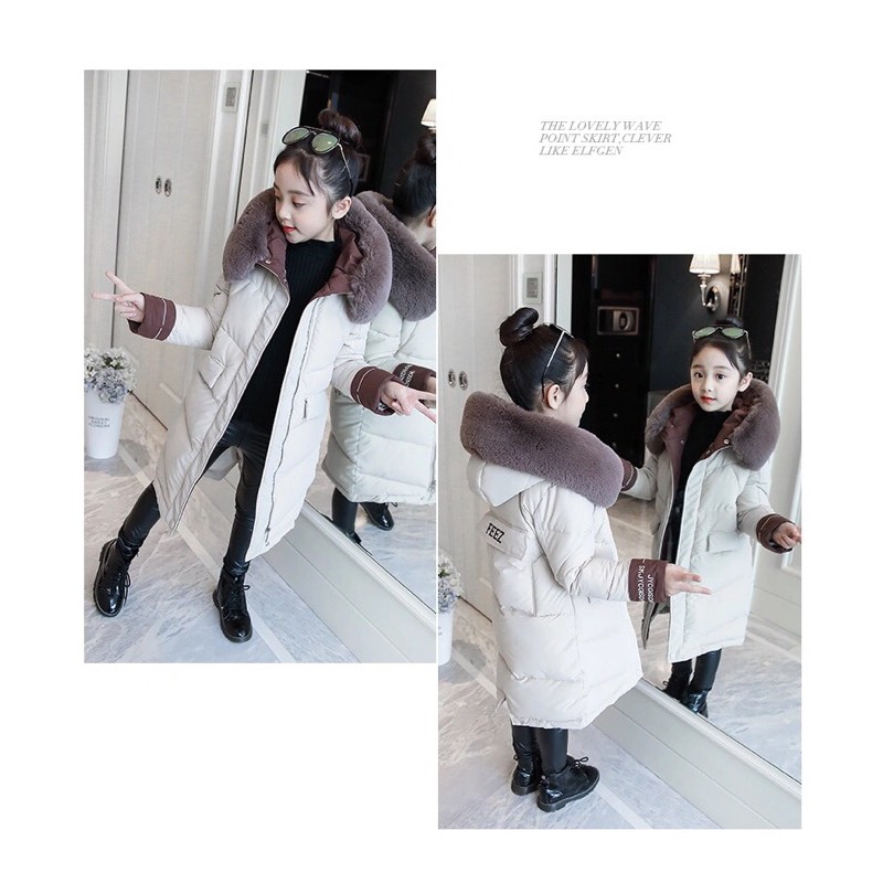 Áo Phao Mủ Lông Bé Gái 13-47kg Thời Trang Baby Cao Cấp Quảng Châu