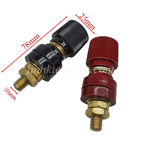 Jack loa 555 M10 10mm cốt đồng (1 cặp đỏ đen)