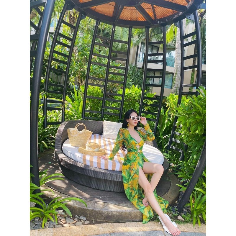 set bikini kèm choàng màu xanh đi biển du lịch siêu rẻ siêu hot trend ,đồ du lịch,áo tắm ,áo tắm đi biển,maxi ,resort | BigBuy360 - bigbuy360.vn