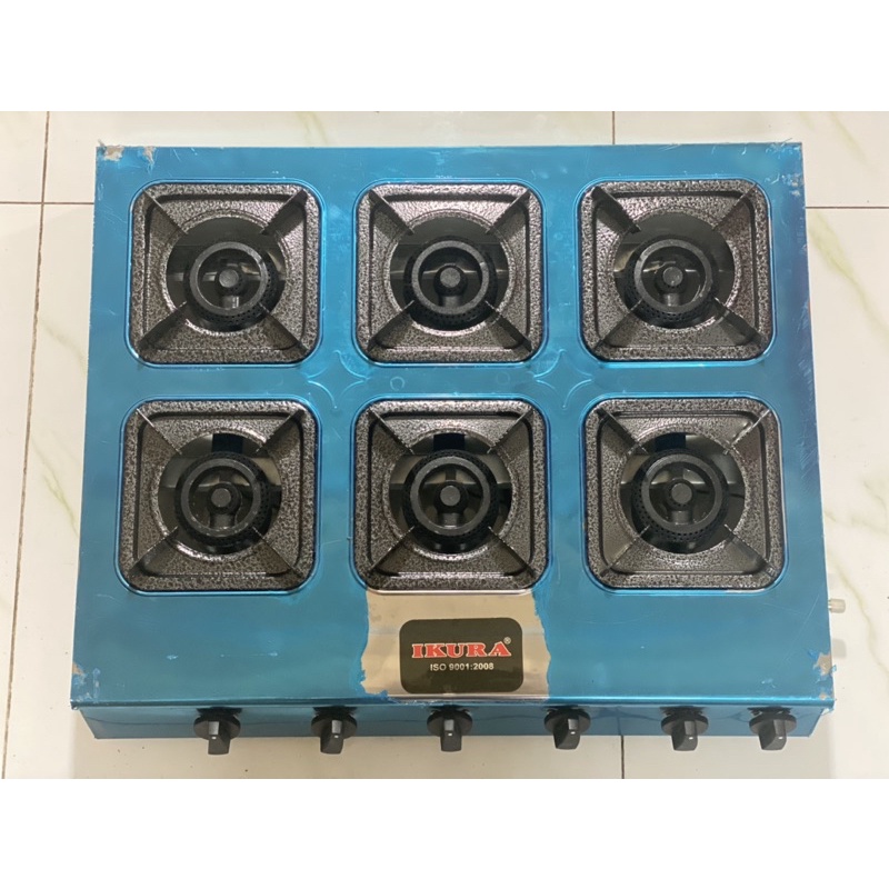 Bếp gas công nghiệp 6 họng,bếp gas 6 lò chuyên mỳ cay , bánh xèo